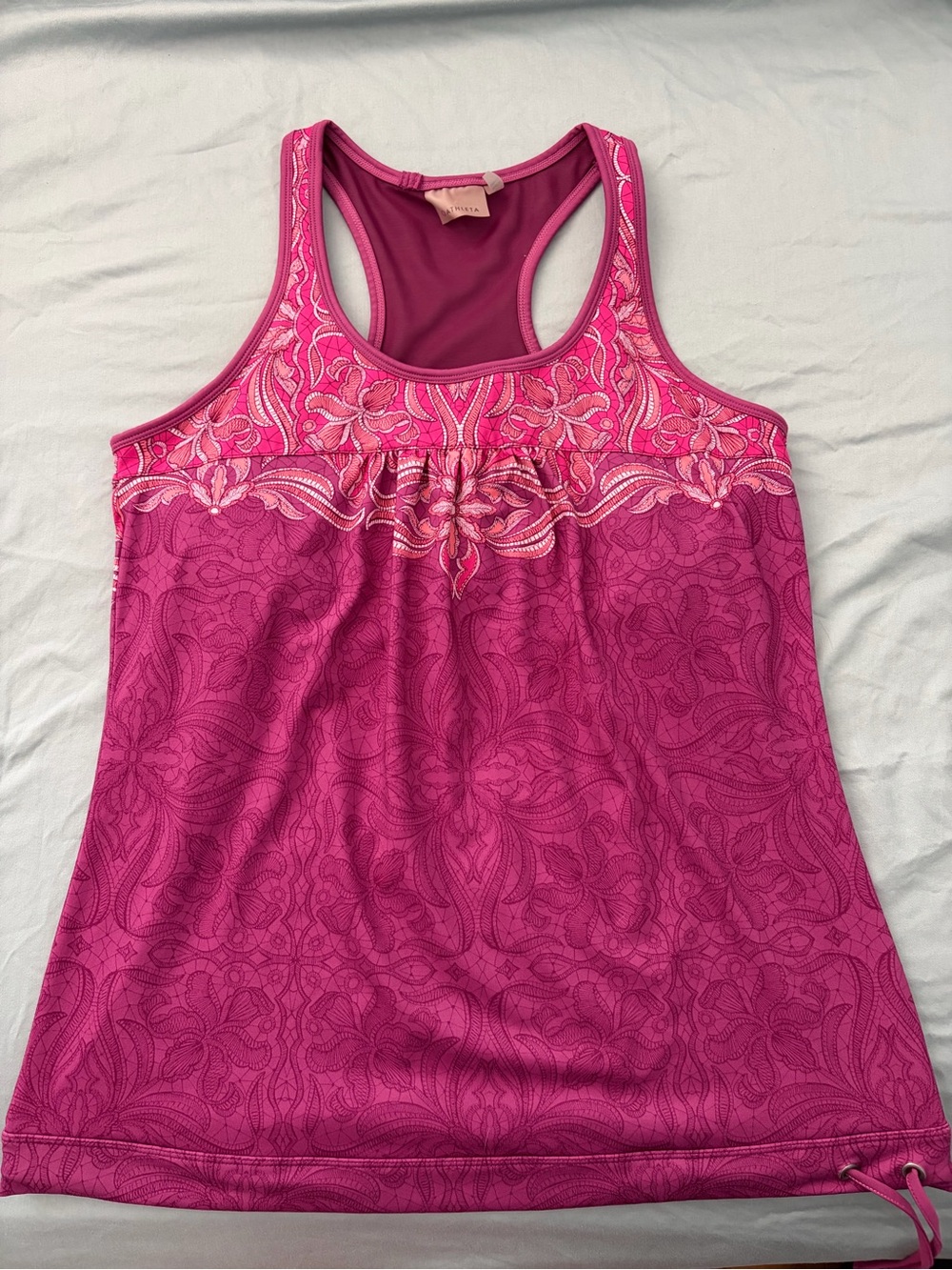 Athleta Pink Paisley Racerback Tank Top
